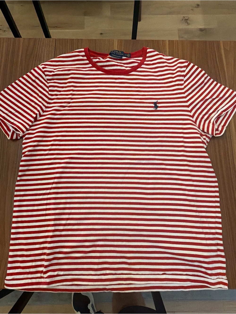 Polo by Ralph Lauren Red & White Striped Short Sleeve Tee